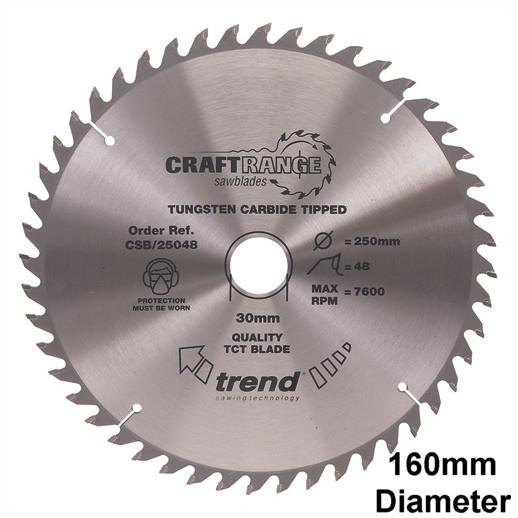 Trend CSB/16028A Craft Circular Saw Blade; 160mm x 28 Teeth x 20mm Bore; 2.2mm Kerf