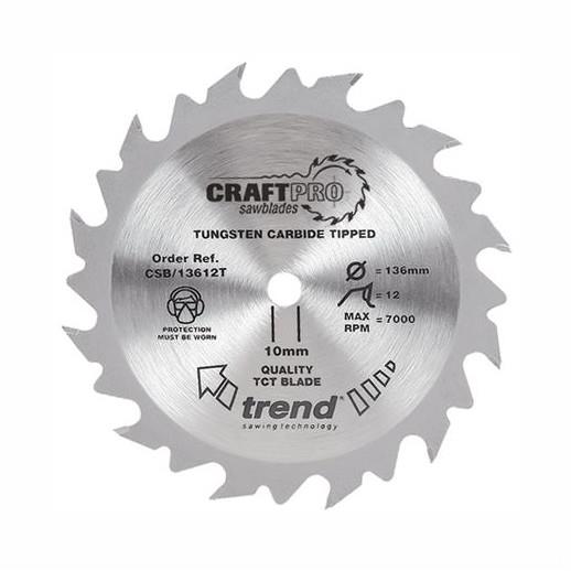 Trend CSB/19040TB Craft Cordless Trim Circular Saw Blade; 90mm x 40 Teeth; 30mm Bore; 2.0 Kerf
