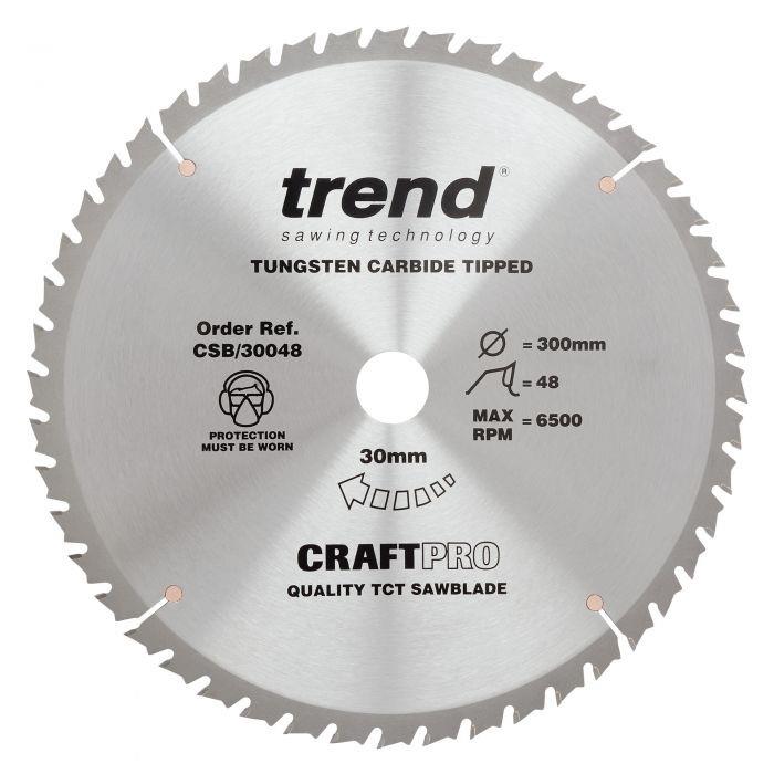 Trend CSB/30048 Craft Circular Saw Blade; 300mm x 48 Teeth; 30mm Bore