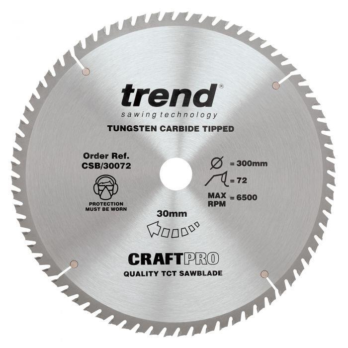 Trend CSB/30072 Craft Circular Saw Blade; 300mm x 72 Teeth; 30mm Bore