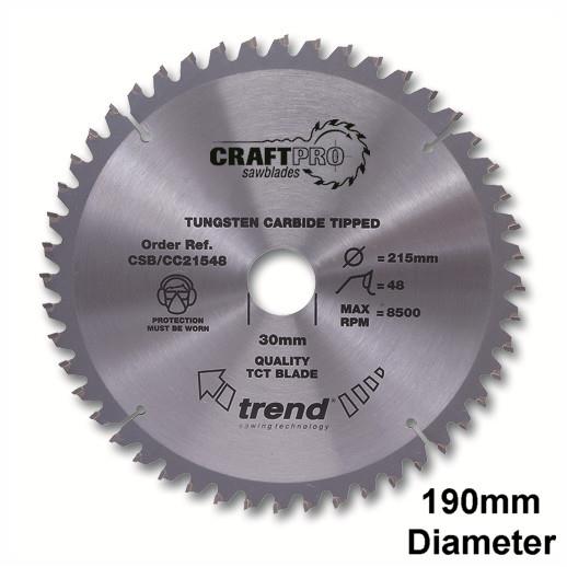 Trend CSB/CC19024 Craft Mitre Saw Crosscut Circular Saw Blade; 190mm x 24 Teeth; 30mm Bore; 2.6mm Kerf