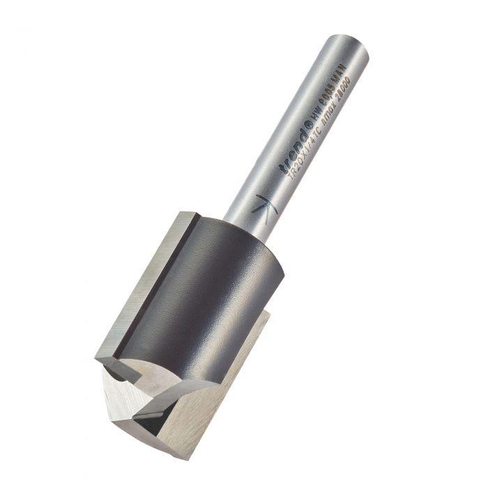 Trend TR20X1/4TC Two Flute Straight Cutter Router Bit; 1/4