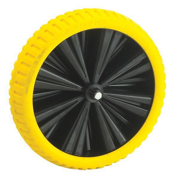 Walsall Wheelbarrow Puncture Proof Flexi Pro Wheel; 12mm Bore; Black/Yellow (BK)(YEL)