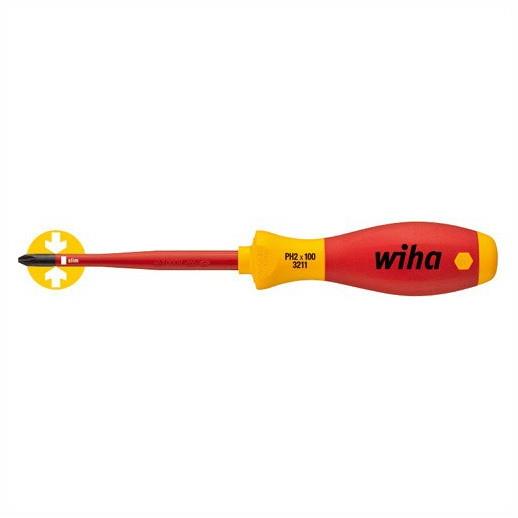 Wiha 35393 3211 Series VDE Slimfix Phillips Screwdriver; PH1 x 80mm