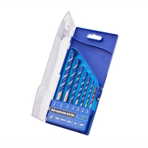 Faithfull XMS25DRILL7 FAIMCDSET7 Multi Construction Drill Bit Set; 7 Piece; 4; 5; 6; 7; 8; 10 and 12mm